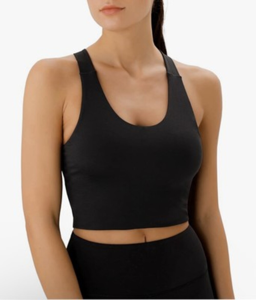 Women Criss-Cross Back Padded Workout Support Crop Tops-SIZE XS